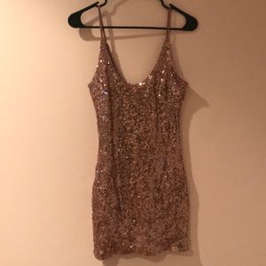 Fashion Nova rose gold sequin dress